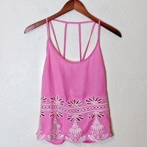 Lulumari Pink Embroidered Tank